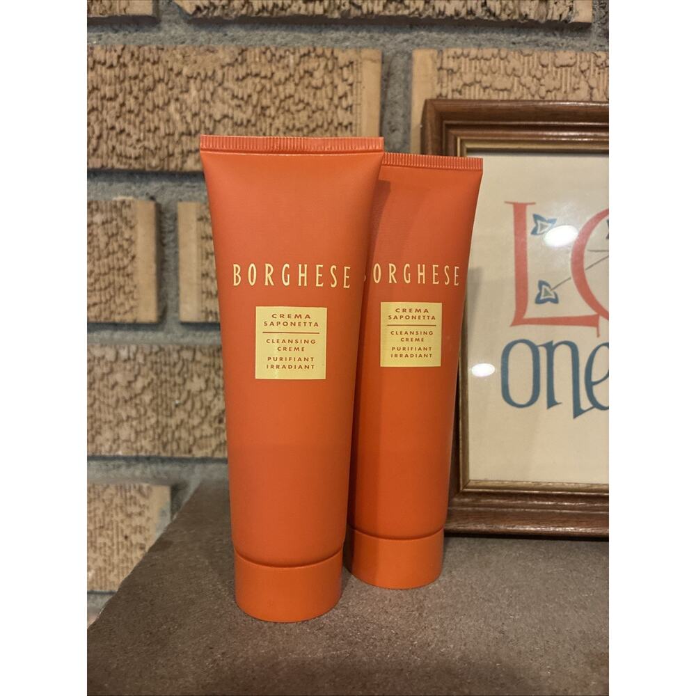 LOT‎ of (2) Borghese Crema Saponetta Creme Cleanser 6.7 oz 190g